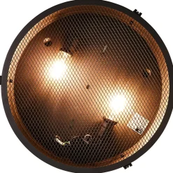 ZOIS Plafonnier 2L noir mat E27 28W métal ampoule non incluse