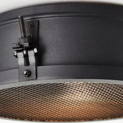 ZOIS Plafonnier noir mat E27 28W métal ampoule non incluse