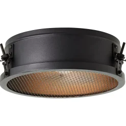 ZOIS Plafonnier noir mat E27 28W métal ampoule non incluse